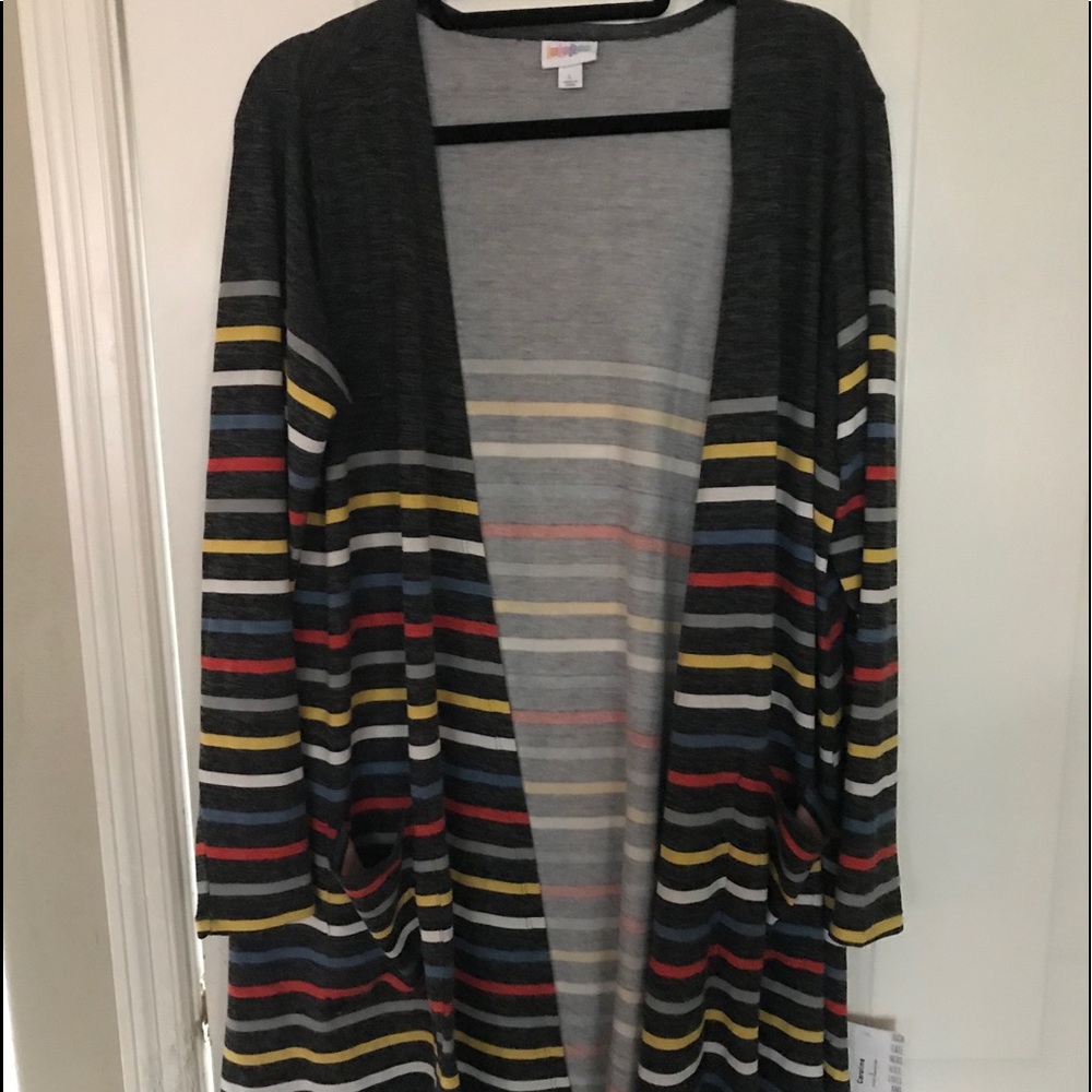 NWT Lularoe Caroline L - multi stripe